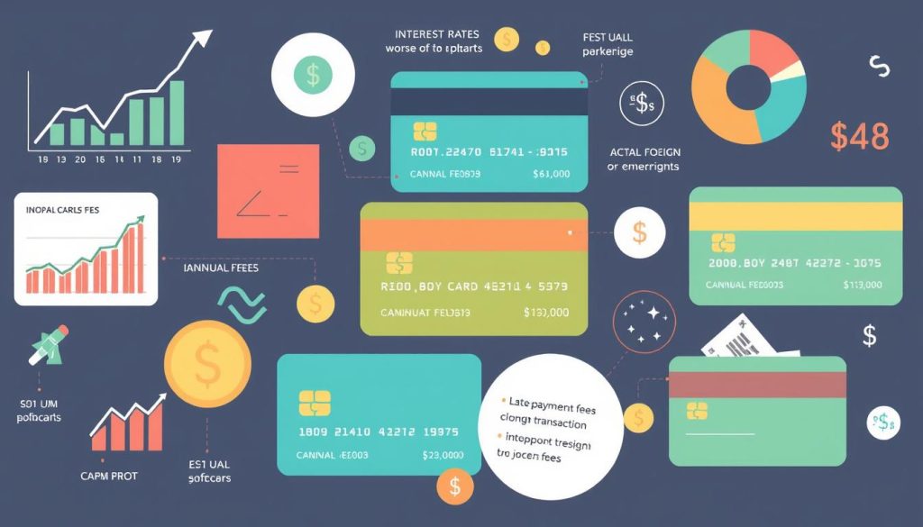 Taxas e encargos de cartão de crédito